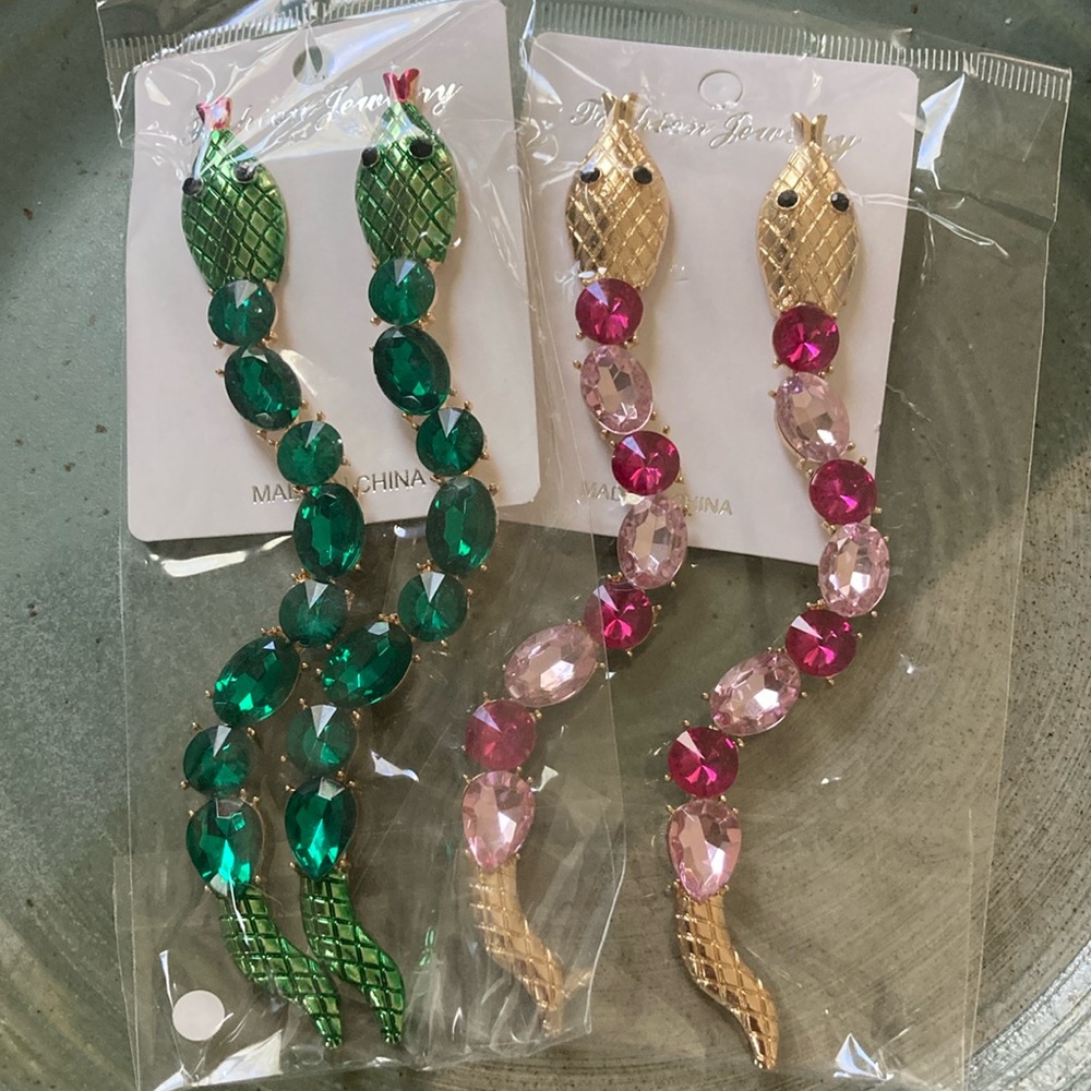 5 Snake Costume Earrimgs, Large for $30